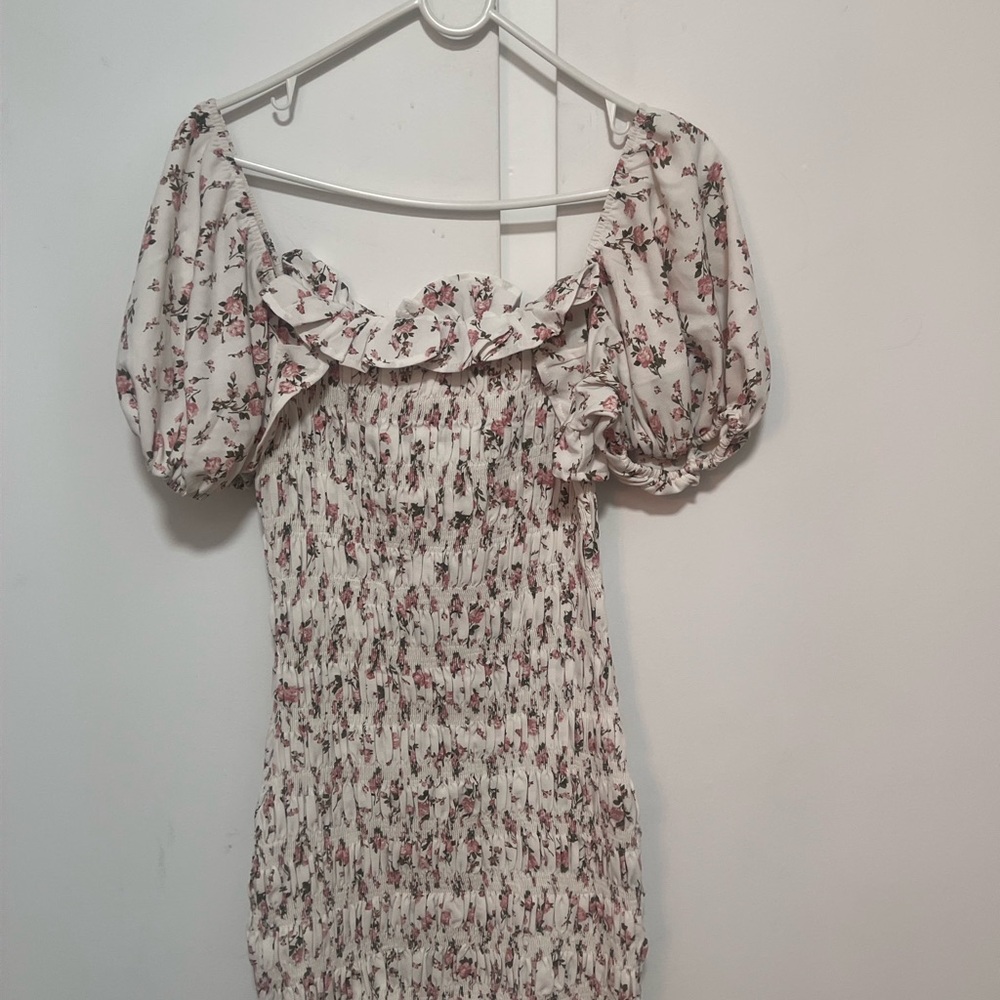 Floral Ruffle Mini Dress - Picture 2 of 8